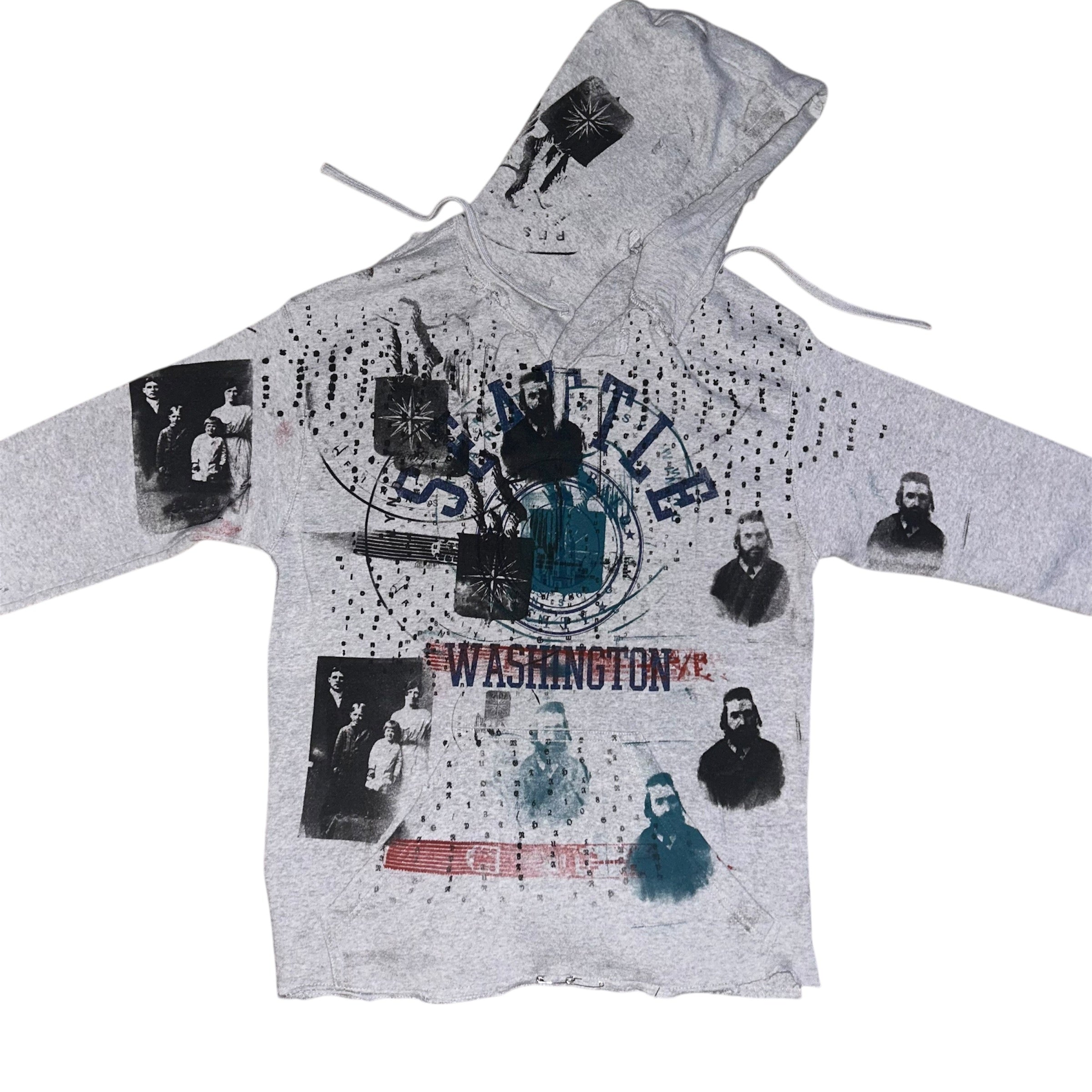 medium (front & back print) - cut & torn seattle psychward band hoodie #30/60