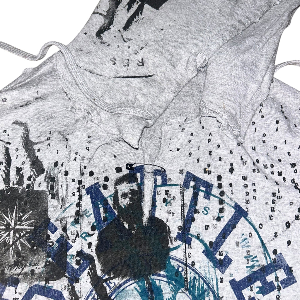 medium (front & back print) - cut & torn seattle psychward band hoodie #30/60