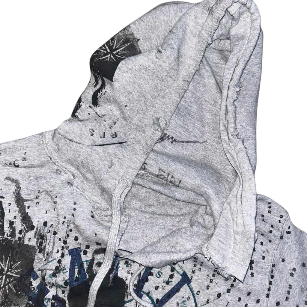 medium (front & back print) - cut & torn seattle psychward band hoodie #30/60