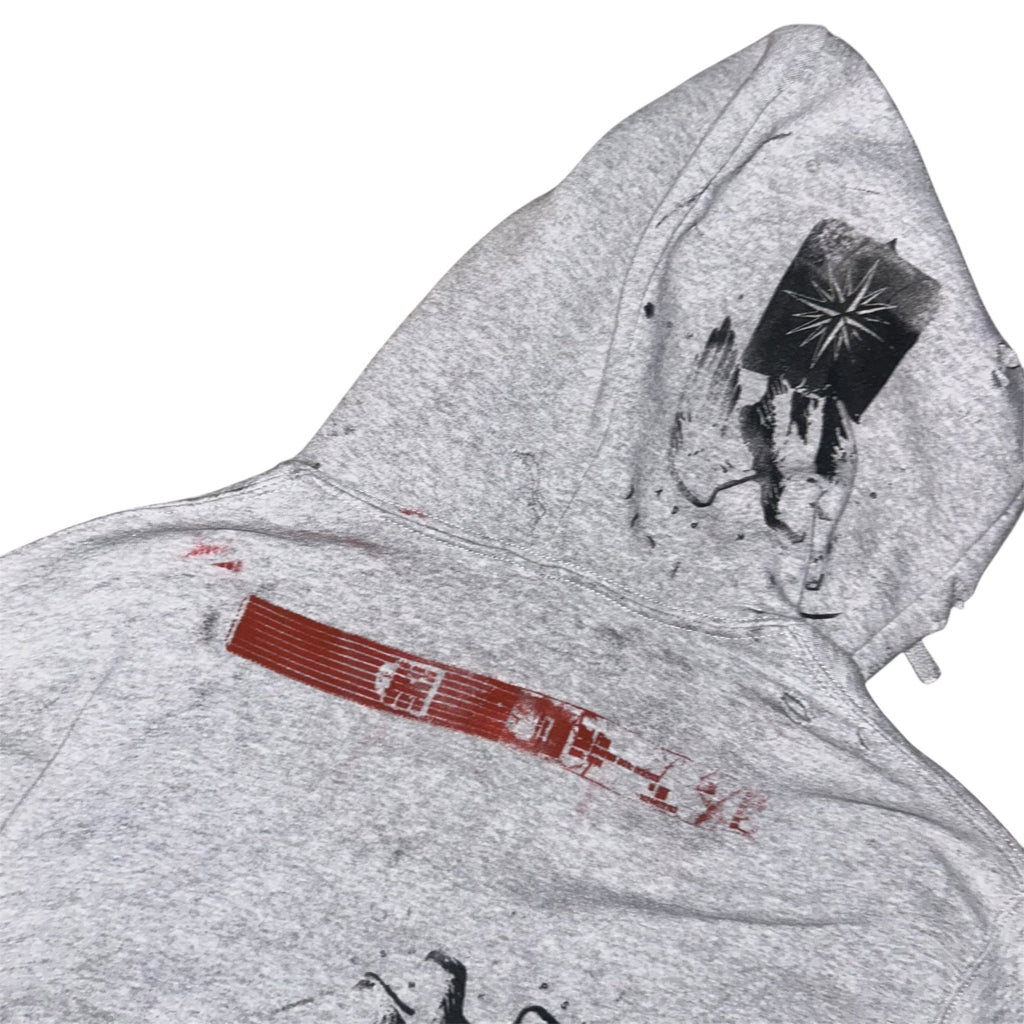medium (front & back print) - cut & torn seattle psychward band hoodie #30/60
