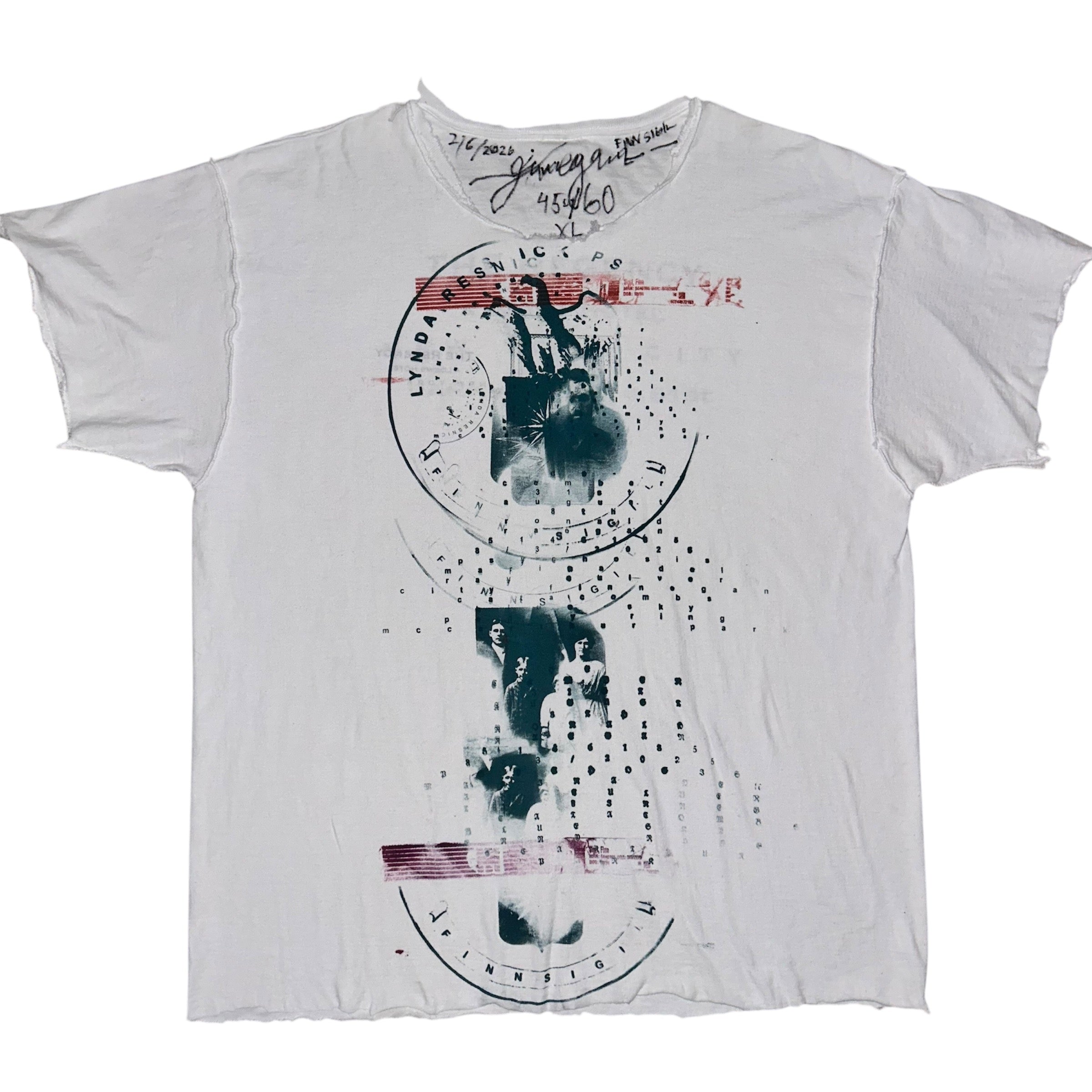 x large - cut neck sleeve & bottom psychband lynda 1of1 tee #45/60