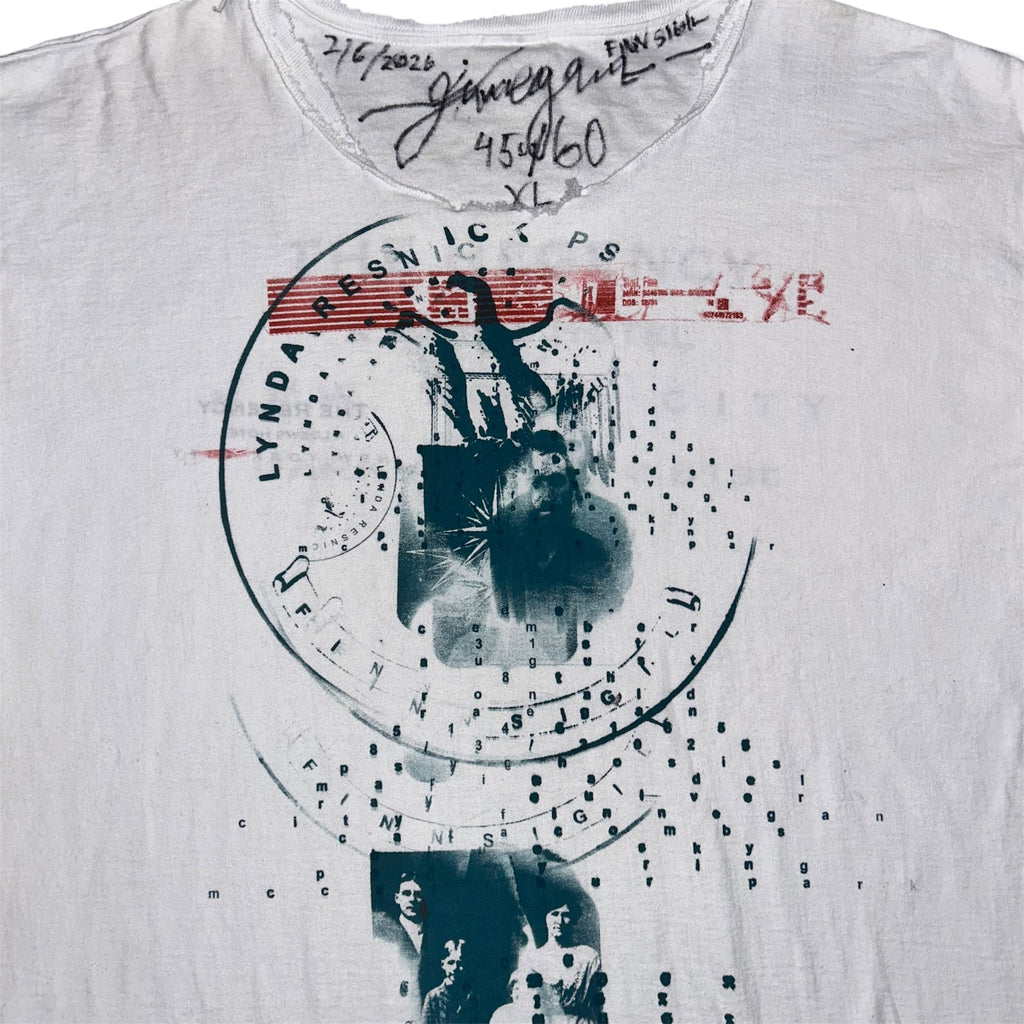 x large - cut neck sleeve & bottom psychband lynda 1of1 tee #45/60