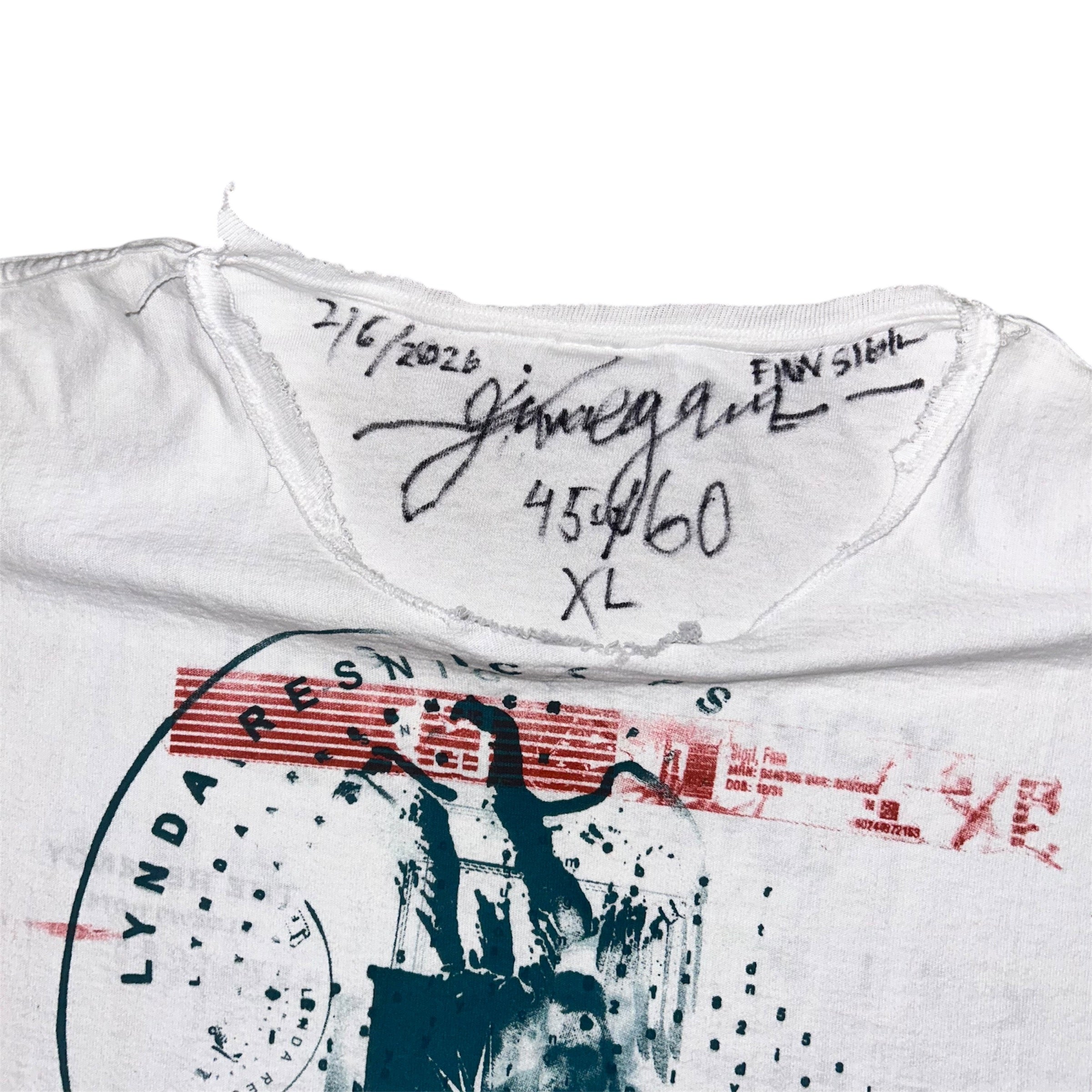 x large - cut neck sleeve & bottom psychband lynda 1of1 tee #45/60