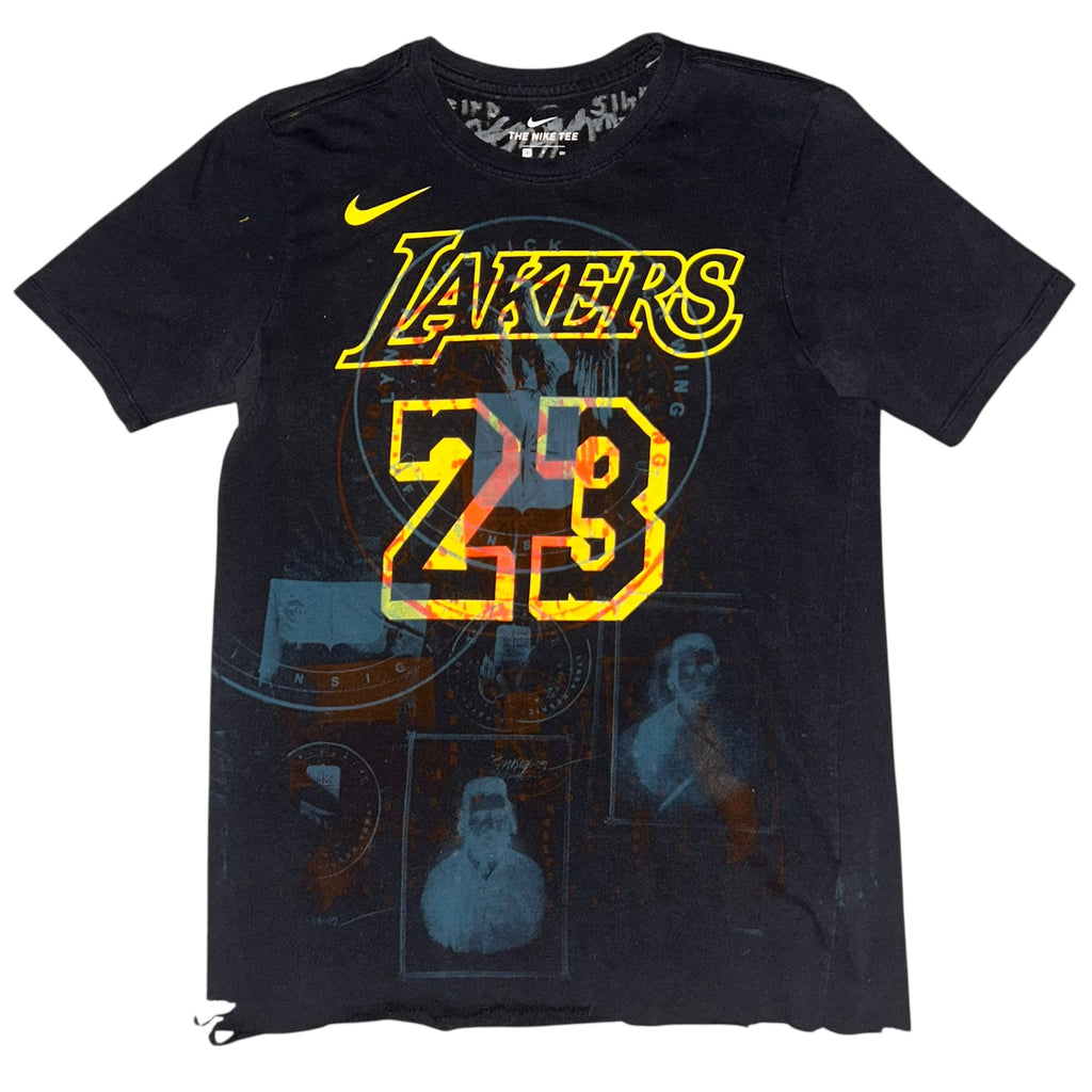 small - lebron james lynda wedding tee, front& back print 1of1 cut up bottom. #27/60