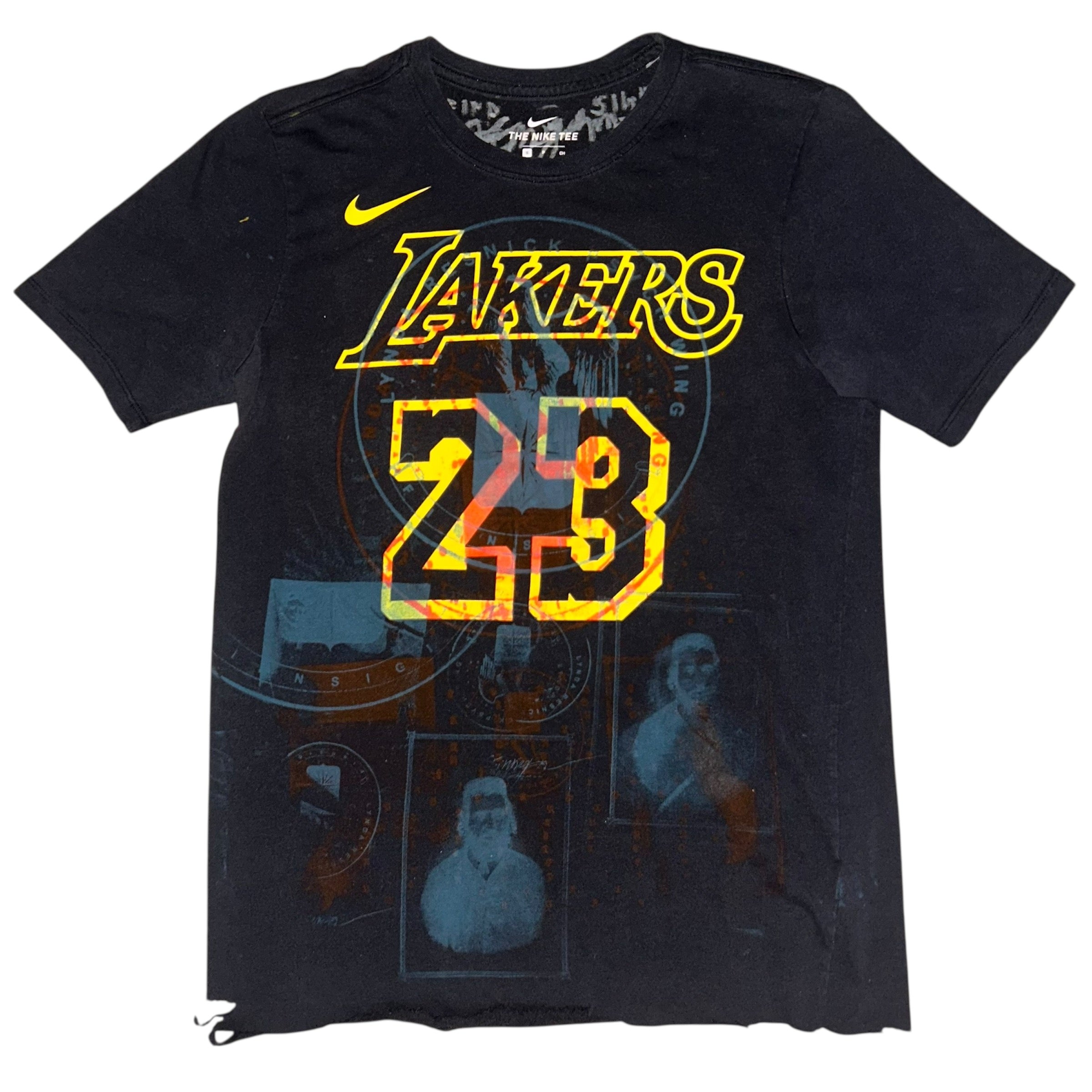 small - lebron james lynda wedding tee, front& back print 1of1 cut up bottom. #27/60