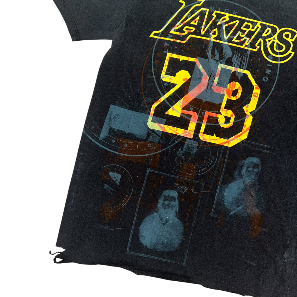 small - lebron james lynda wedding tee, front& back print 1of1 cut up bottom. #27/60