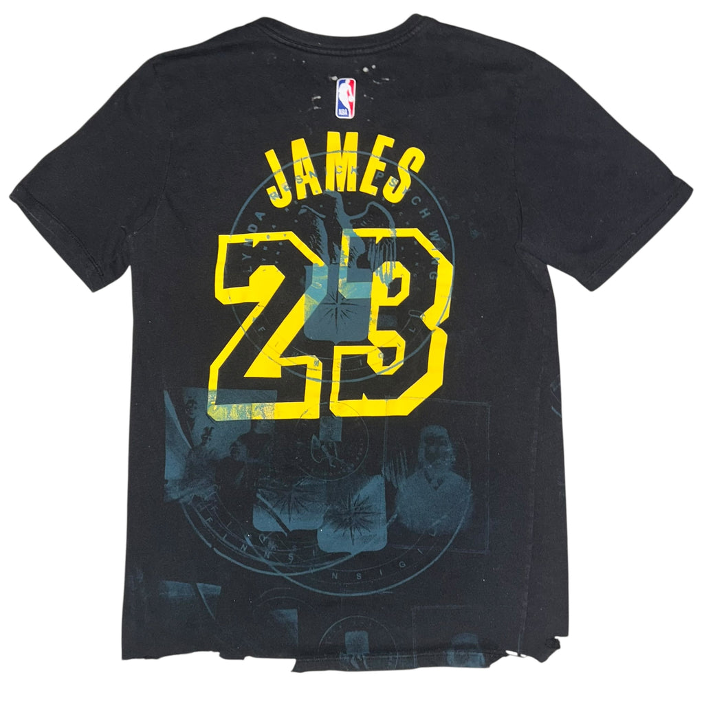 small - lebron james lynda wedding tee, front& back print 1of1 cut up bottom. #27/60