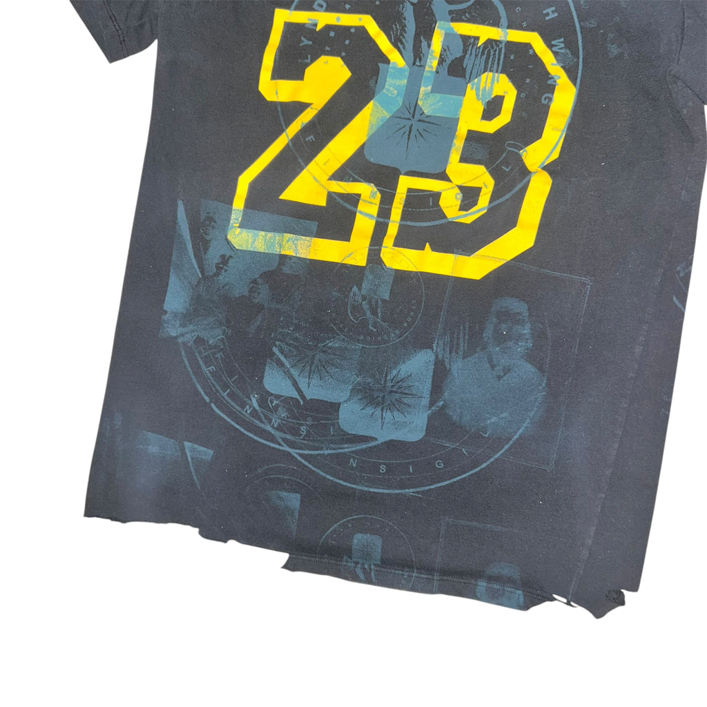 small - lebron james lynda wedding tee, front& back print 1of1 cut up bottom. #27/60