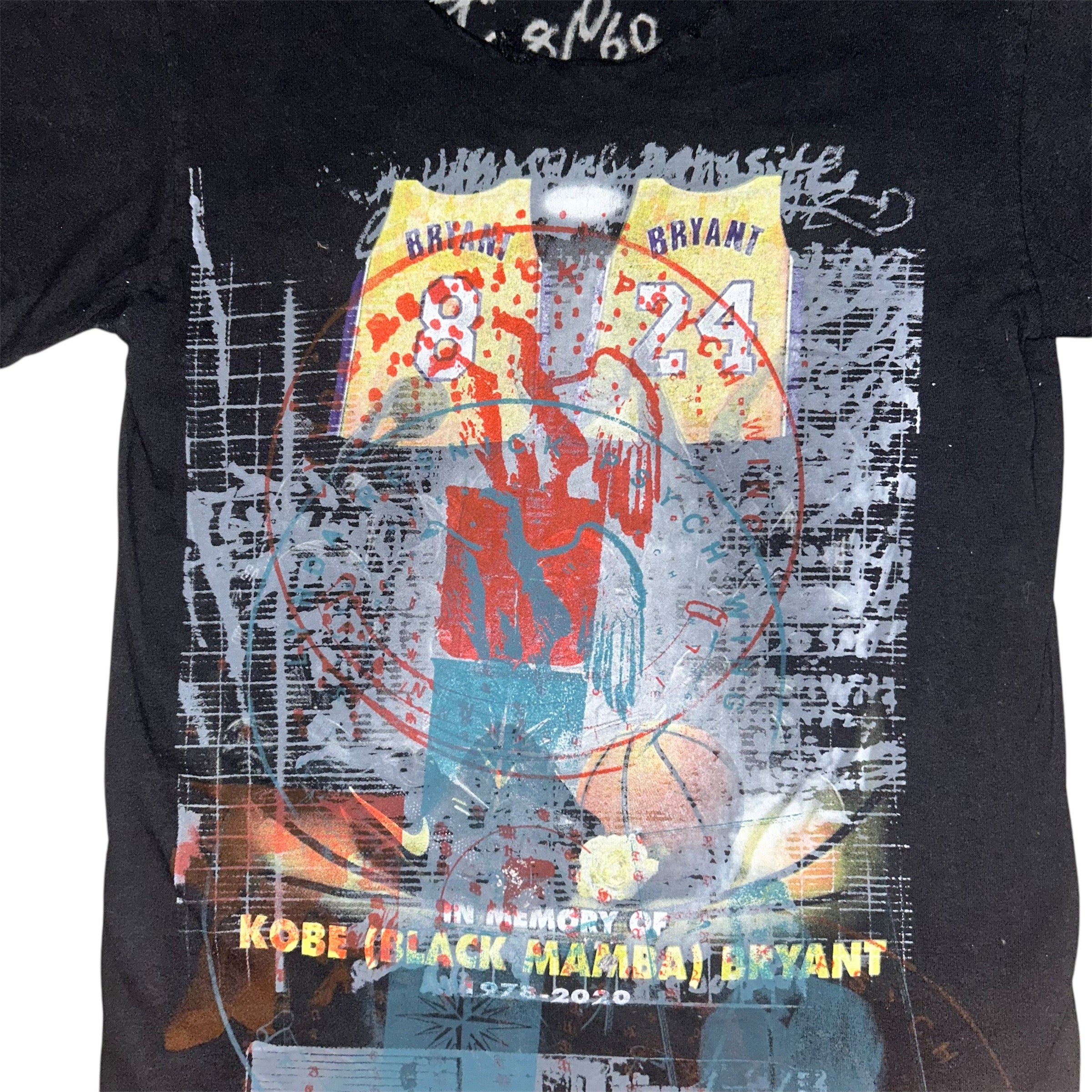 small - cut & aged, kobe bryant memorial lynda tee, front & back print #28/60
