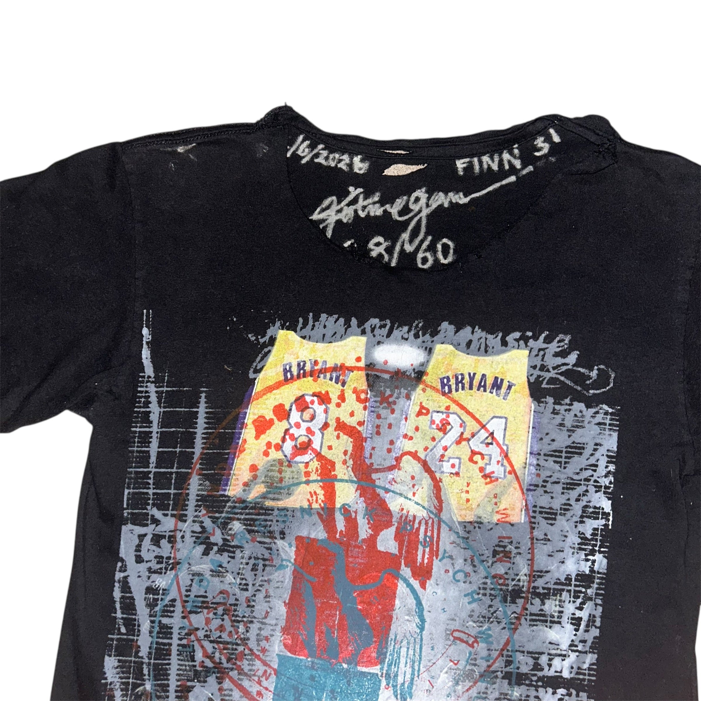 small - cut & aged, kobe bryant memorial lynda tee, front & back print #28/60
