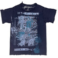 small - cut aged & distressed heavy print, hand drawn eagle, frnt & back print 1of1 tee #48/60