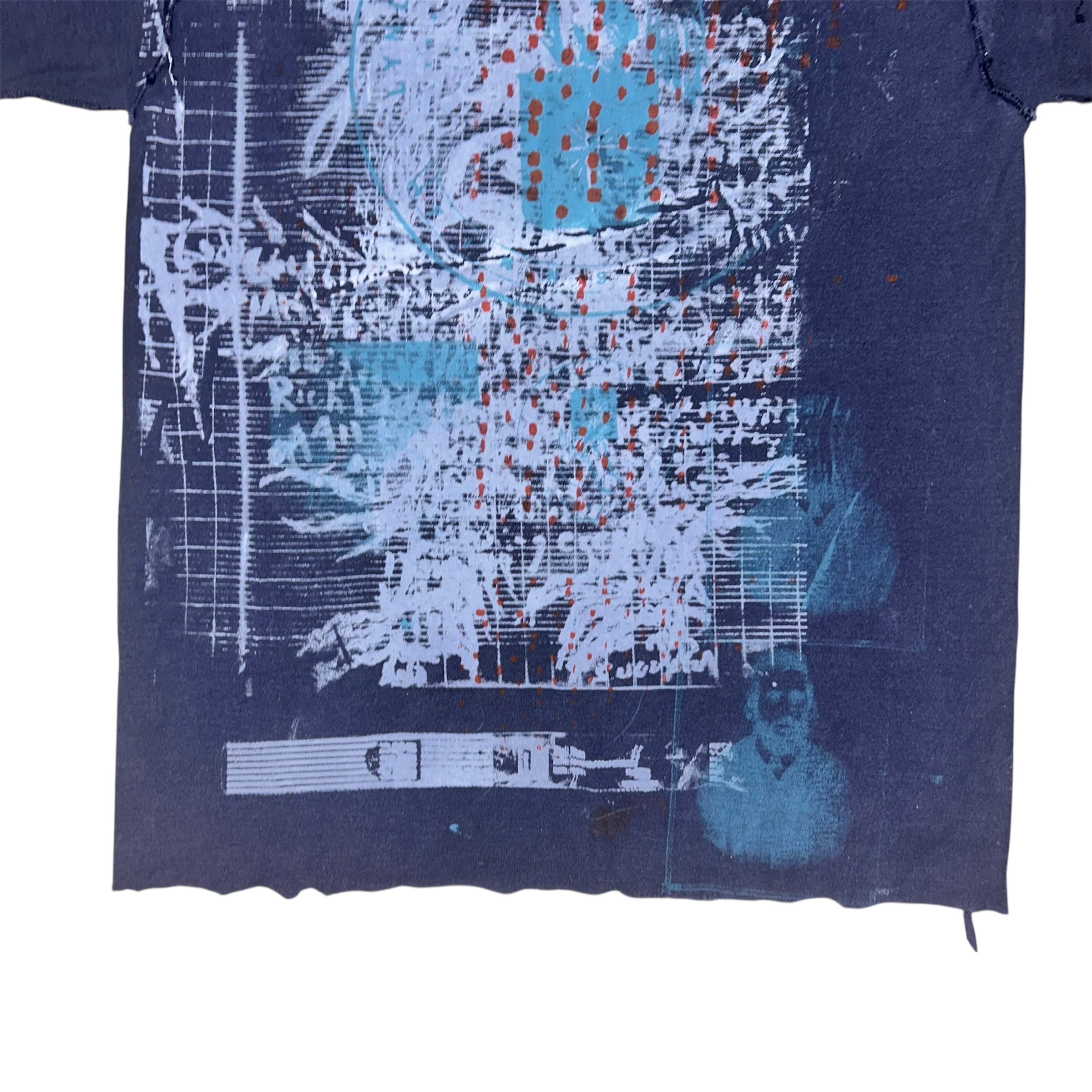 small - cut aged & distressed heavy print, hand drawn eagle, frnt & back print 1of1 tee #48/60