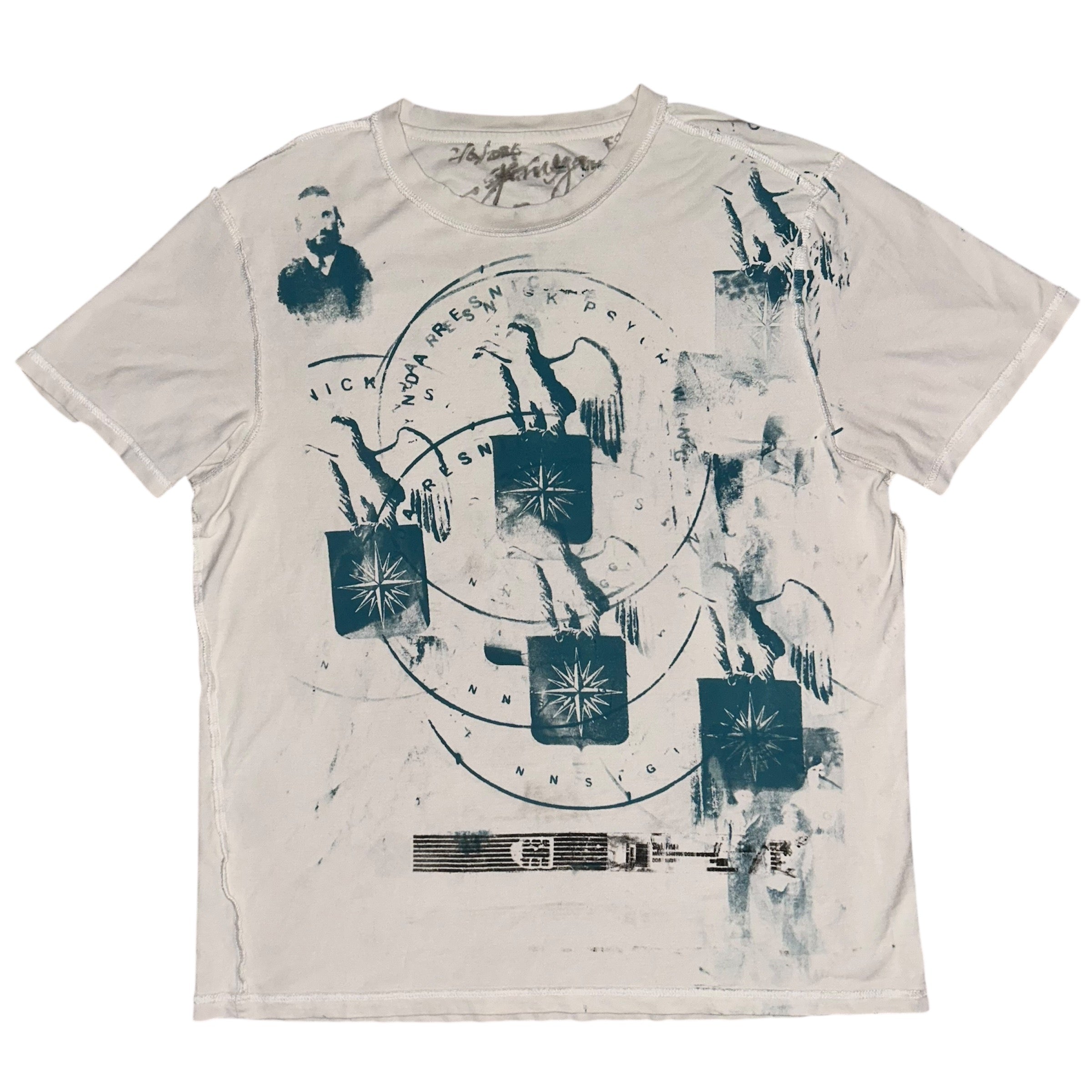 medium - front & back print beautiful psychband eagle family 1of1 tee #50/60