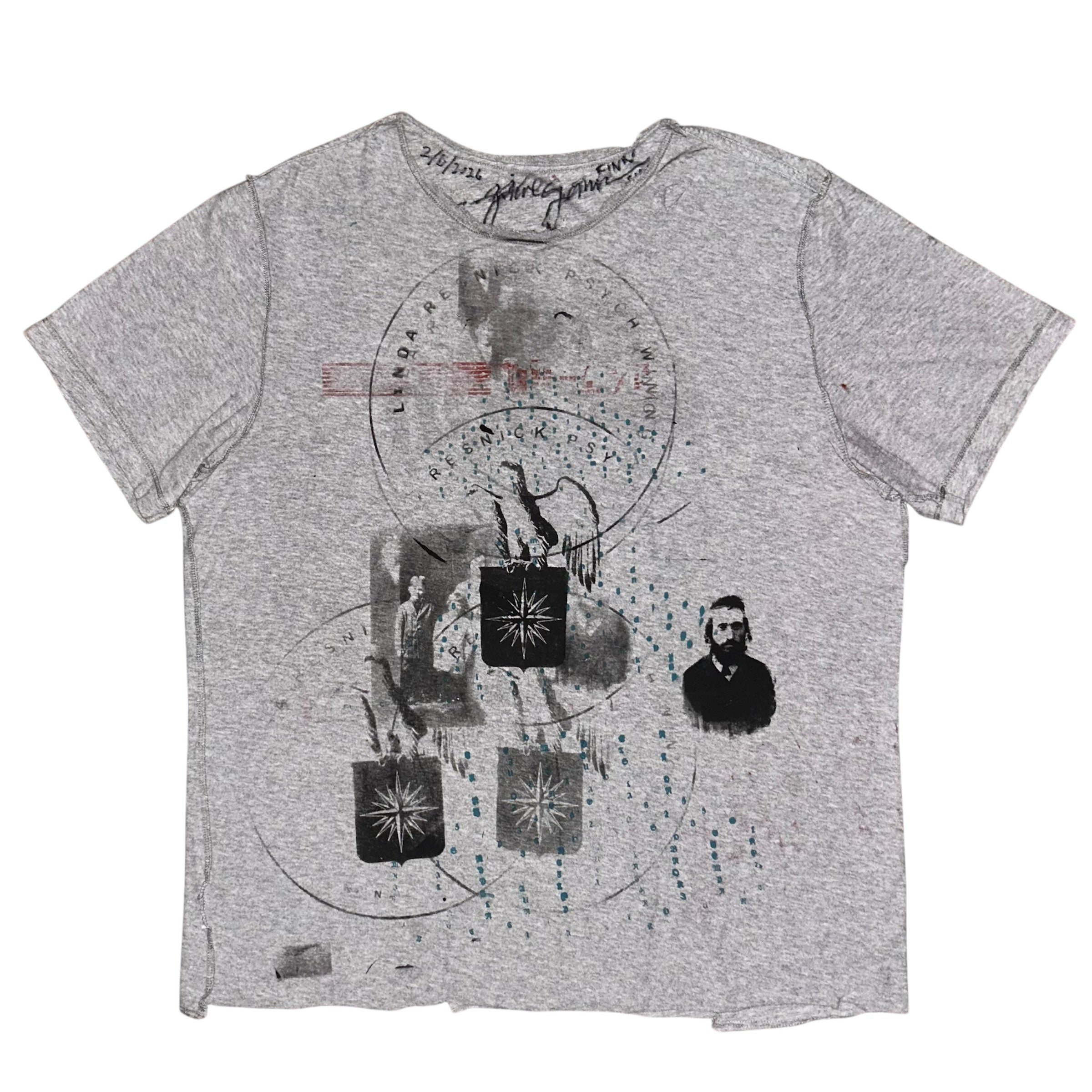 large - schiz front and back print, cut neckline and bottom 1of1 tee #51/60