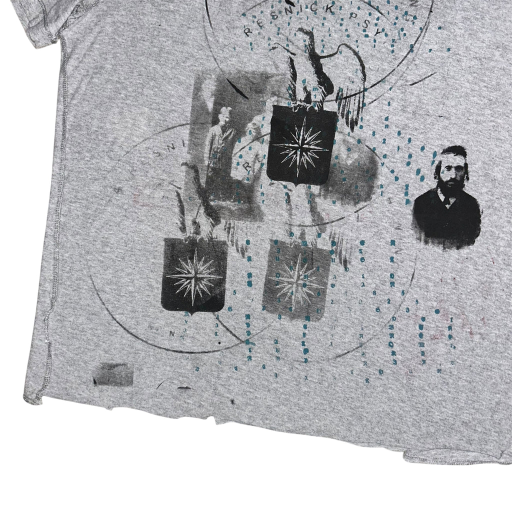 large - schiz front and back print, cut neckline and bottom 1of1 tee #51/60