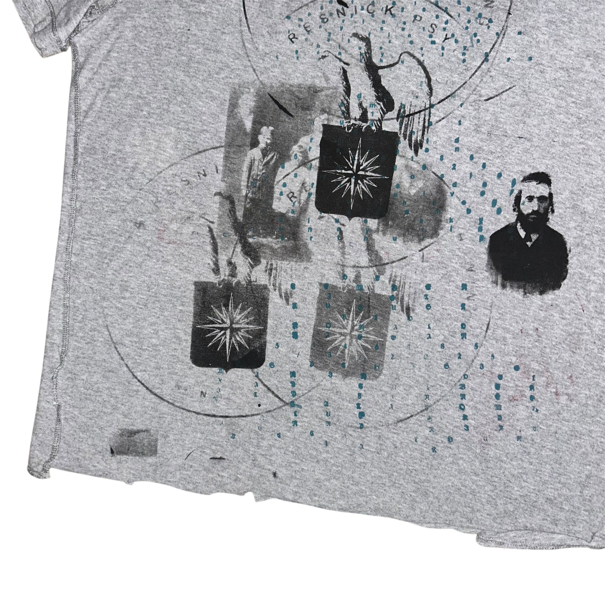 large - schiz front and back print, cut neckline and bottom 1of1 tee #51/60