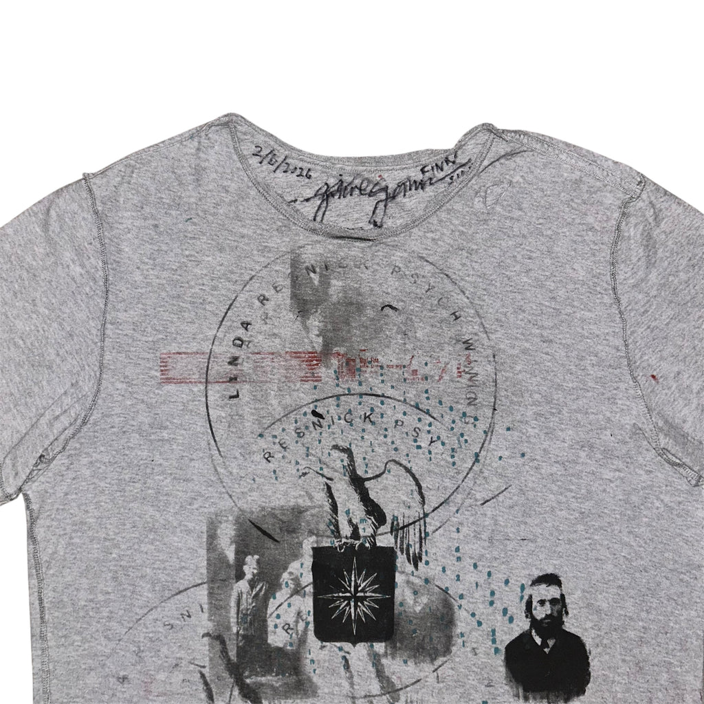 large - schiz front and back print, cut neckline and bottom 1of1 tee #51/60