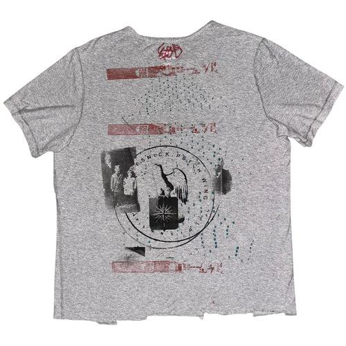 large - schiz front and back print, cut neckline and bottom 1of1 tee #51/60