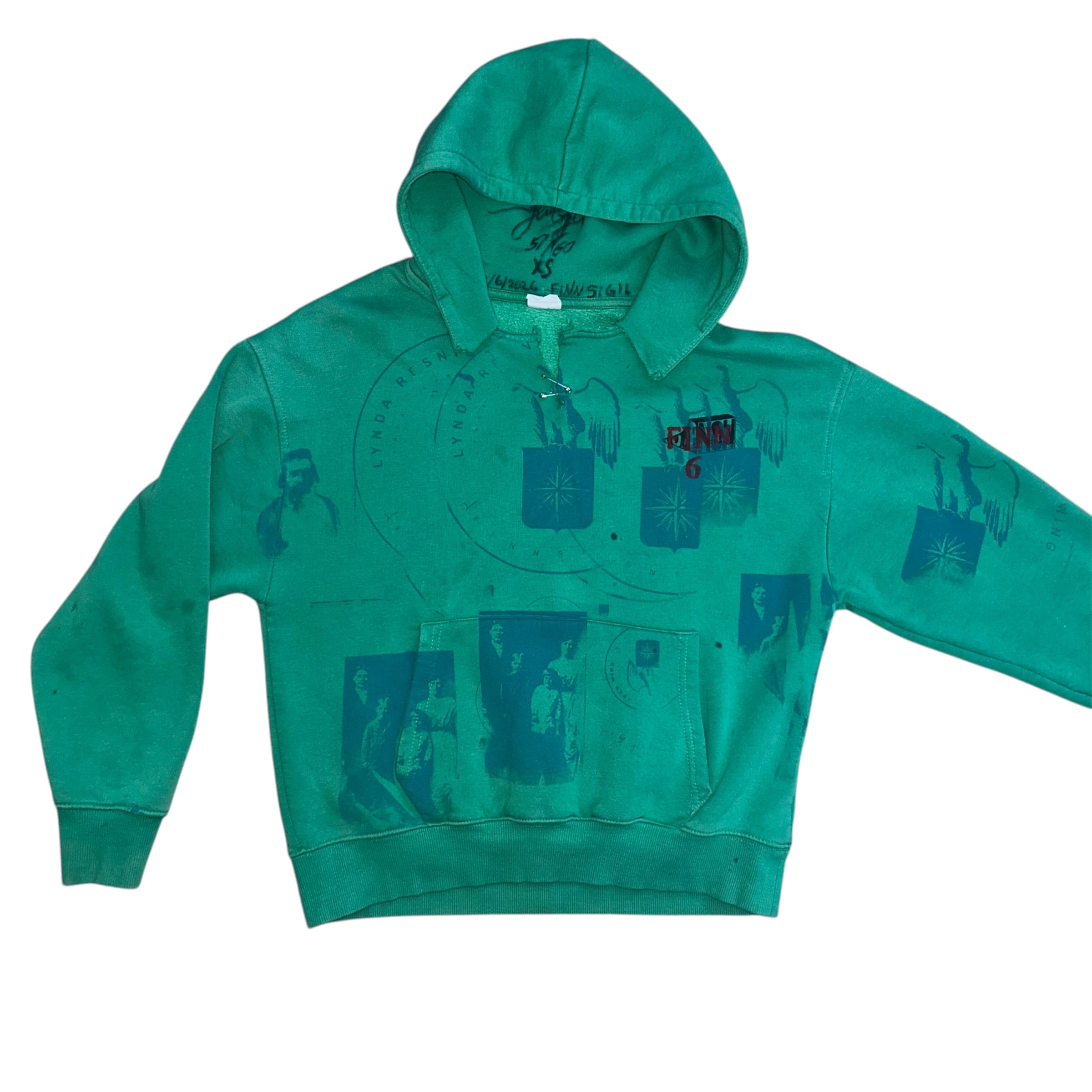 x small - front & back print cut hoodie #57/60 1of1