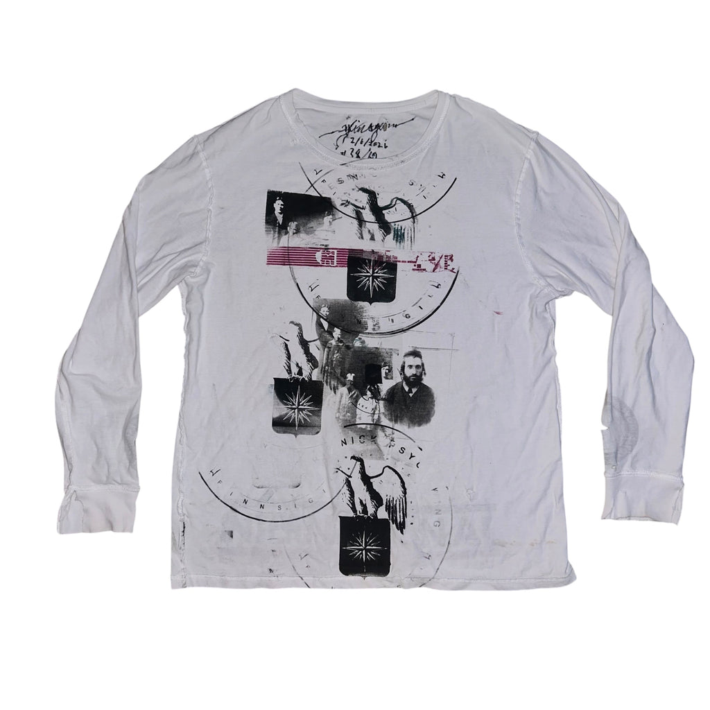 small - front&back print psych band lynda, cut sleeves longsleeve  #38/60