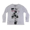 small - front&back print psych band lynda, cut sleeves longsleeve  #38/60