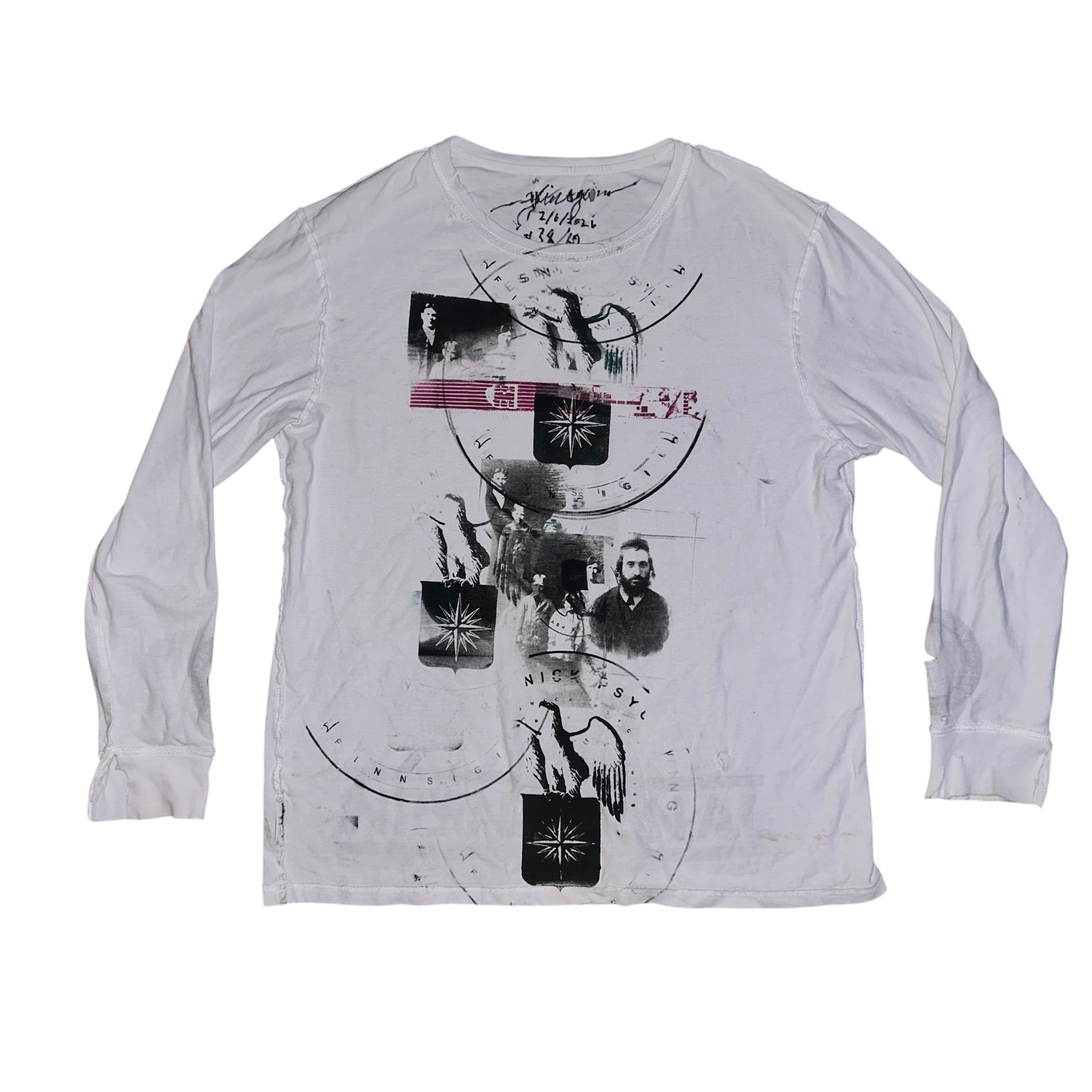 small - front&back print psych band lynda, cut sleeves longsleeve  #38/60