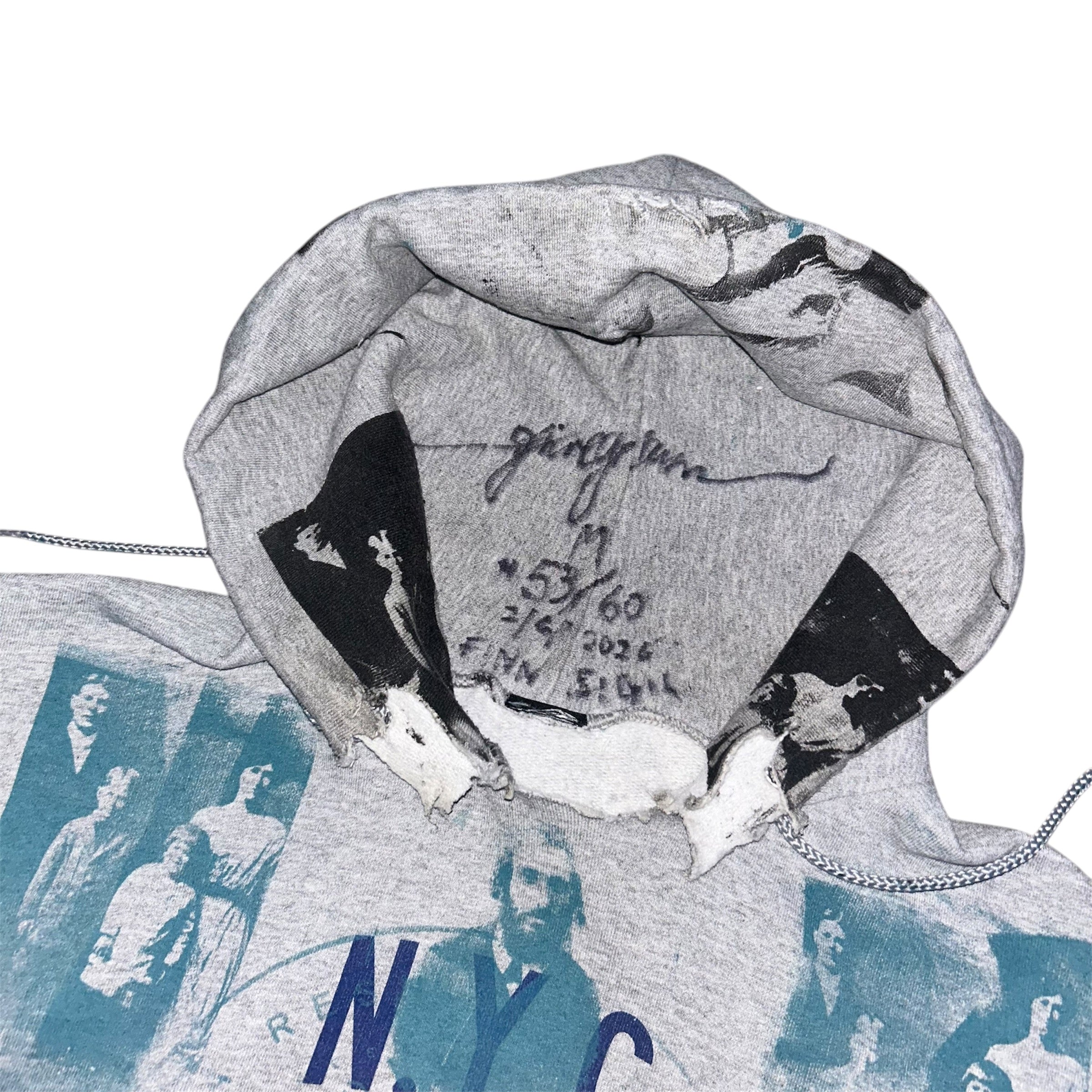 medium - front & back print cut hood 1of1 lynda hoodie #53/60