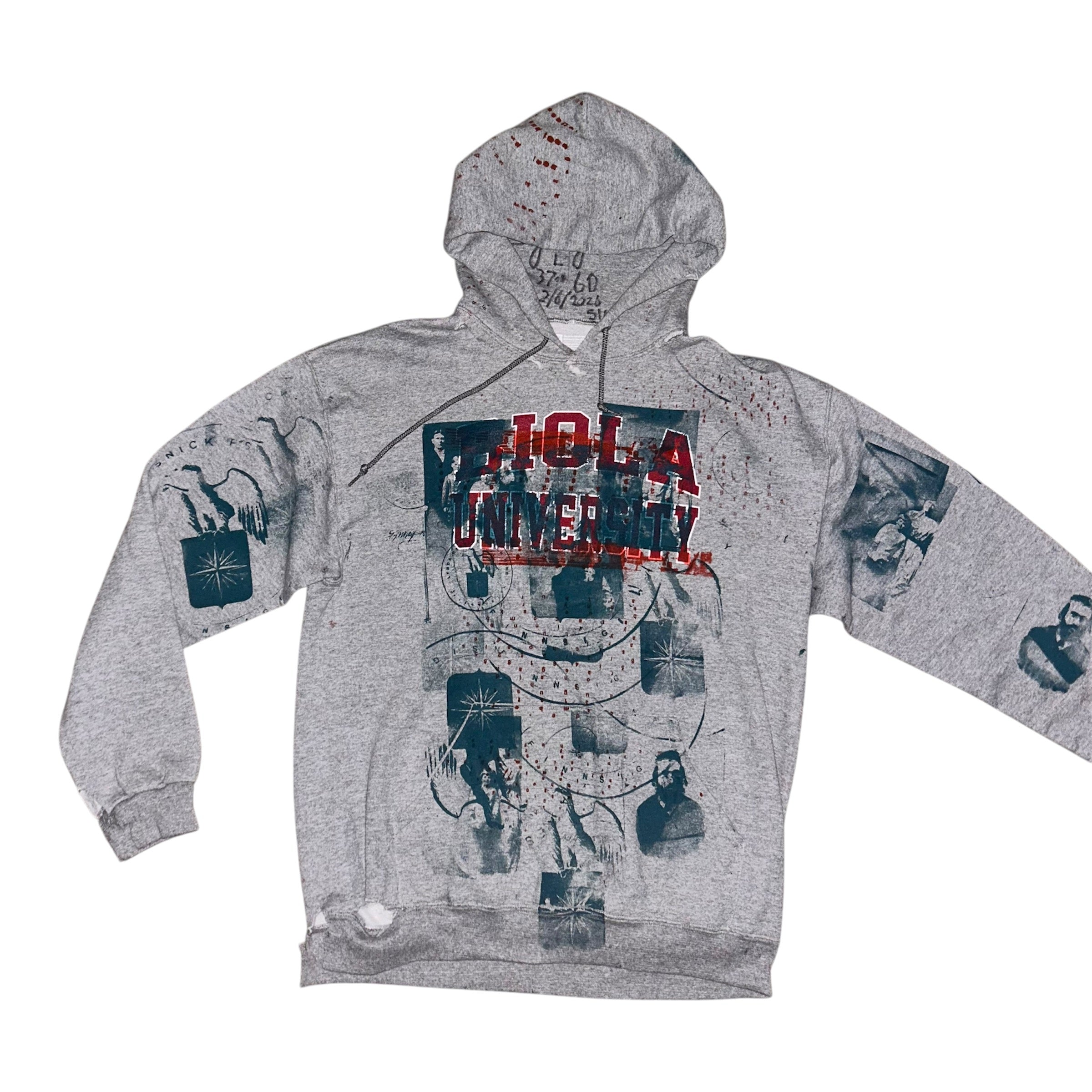 large - 1of1schizo print cut and aged lynda hoodie #37/60