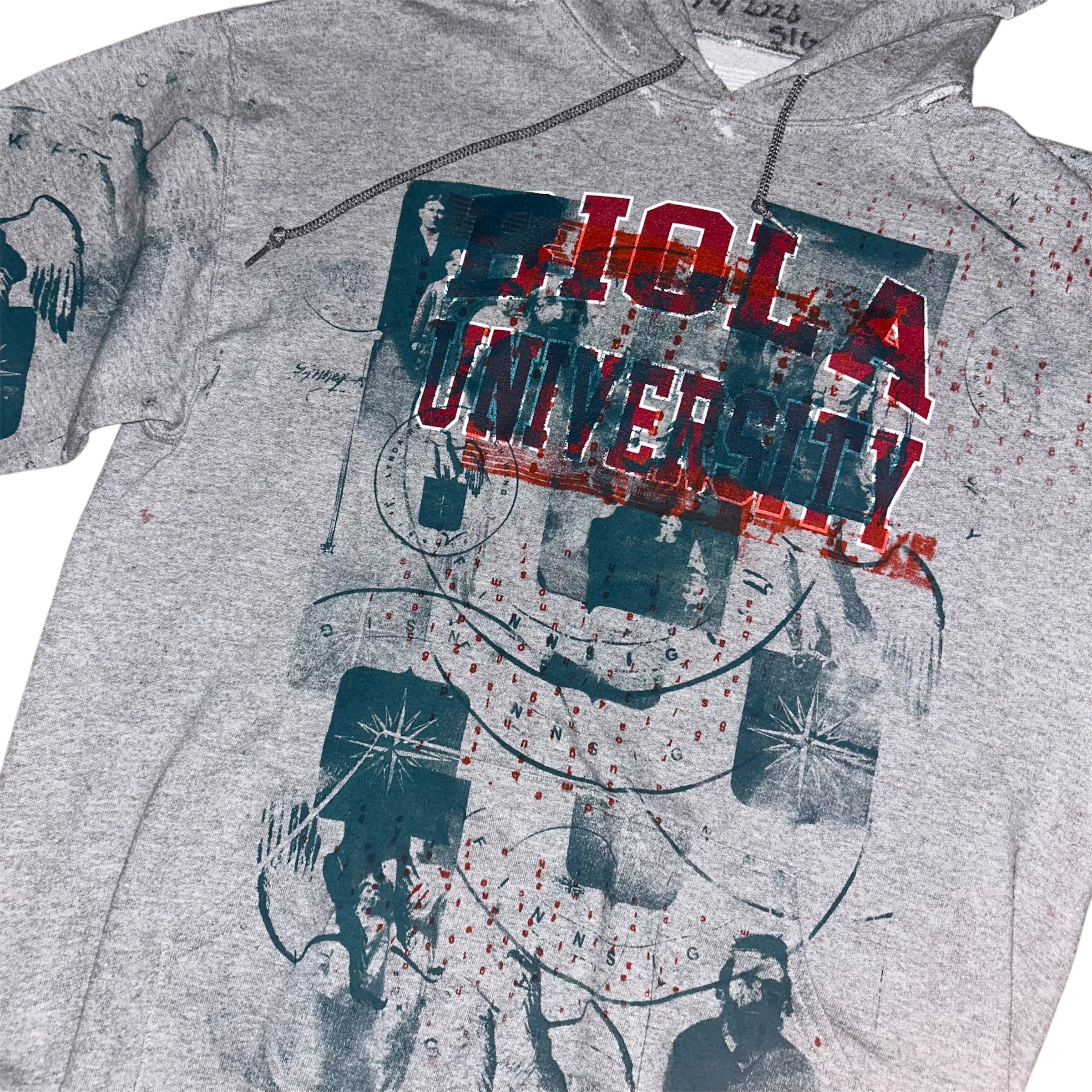 large - 1of1schizo print cut and aged lynda hoodie #37/60