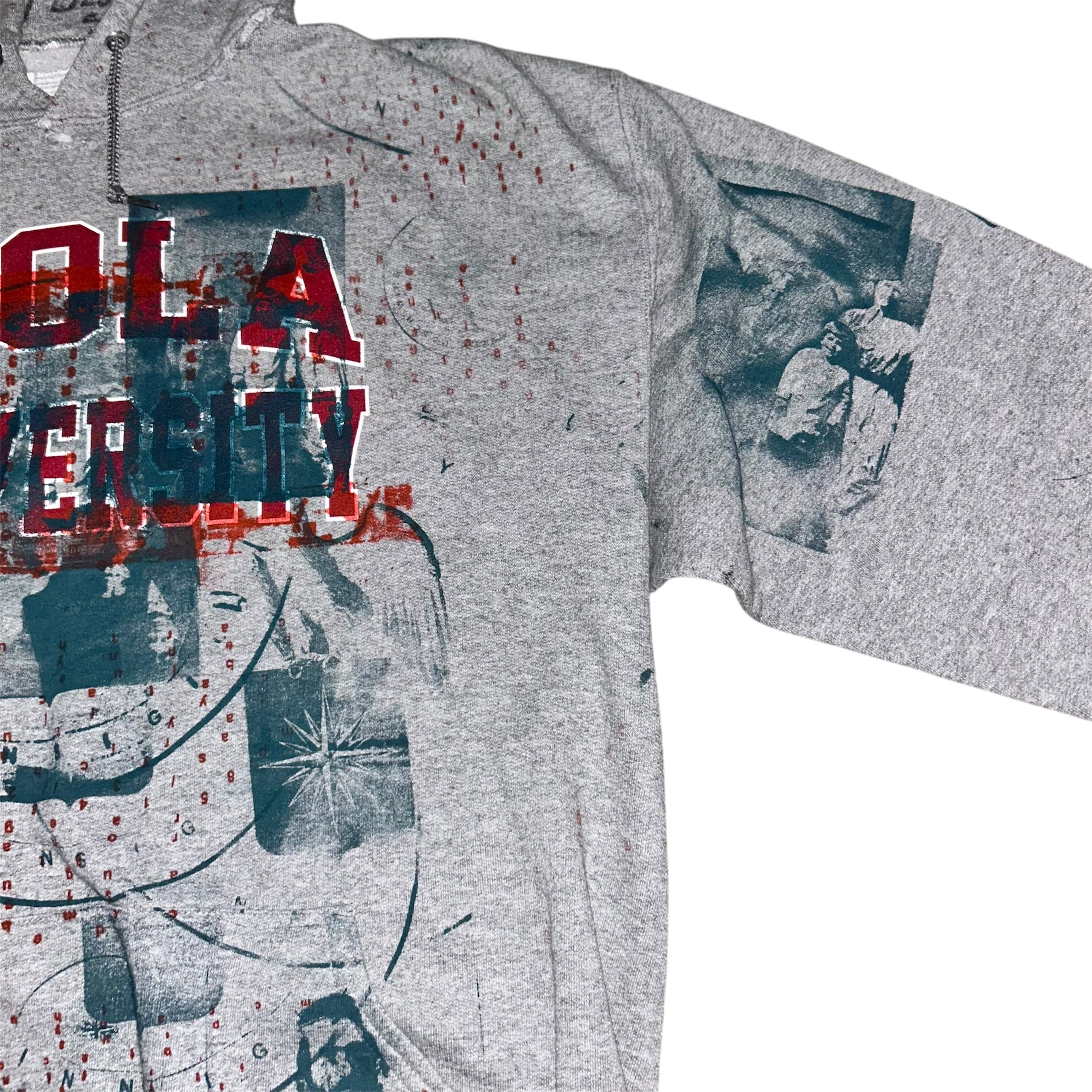 large - 1of1schizo print cut and aged lynda hoodie #37/60