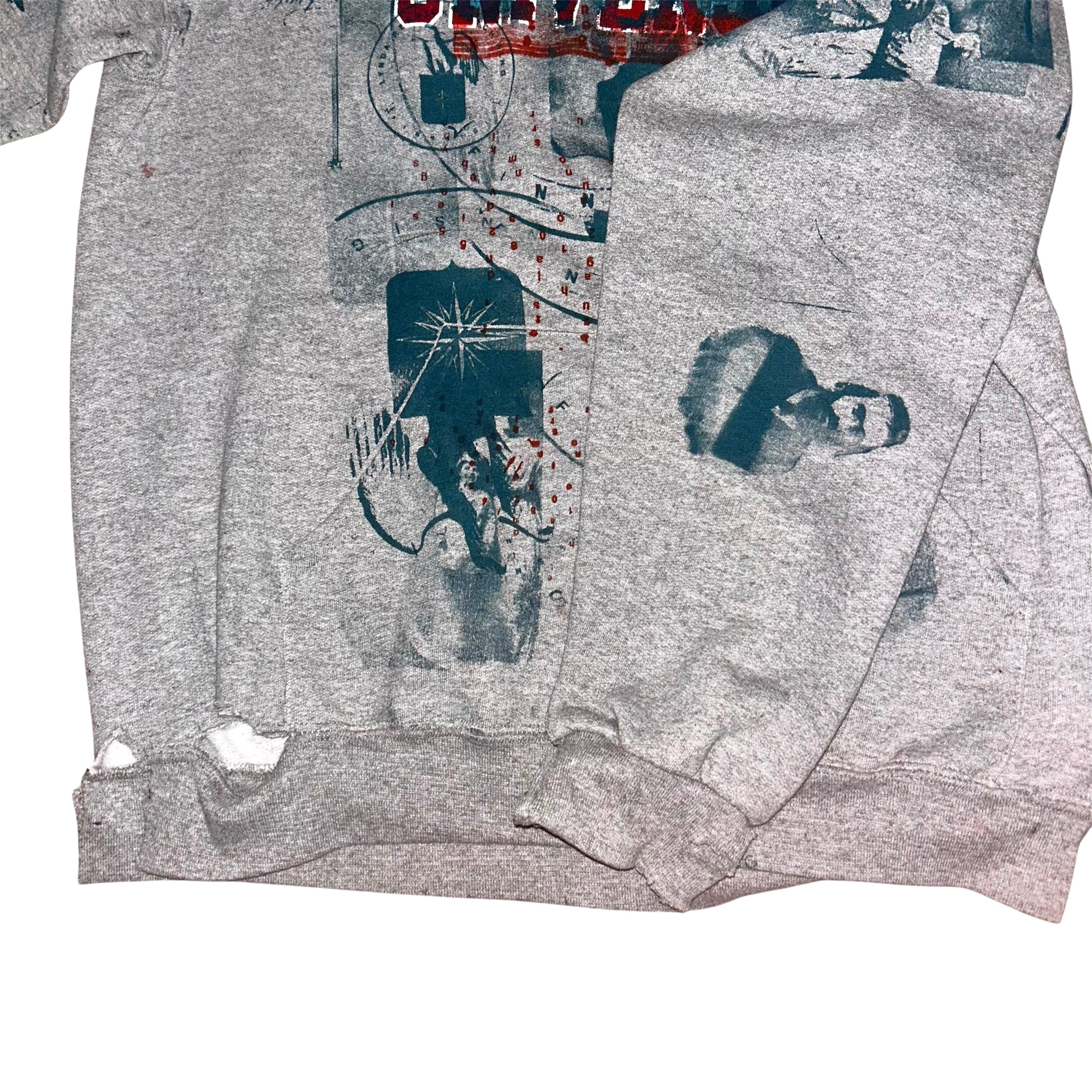large - 1of1schizo print cut and aged lynda hoodie #37/60