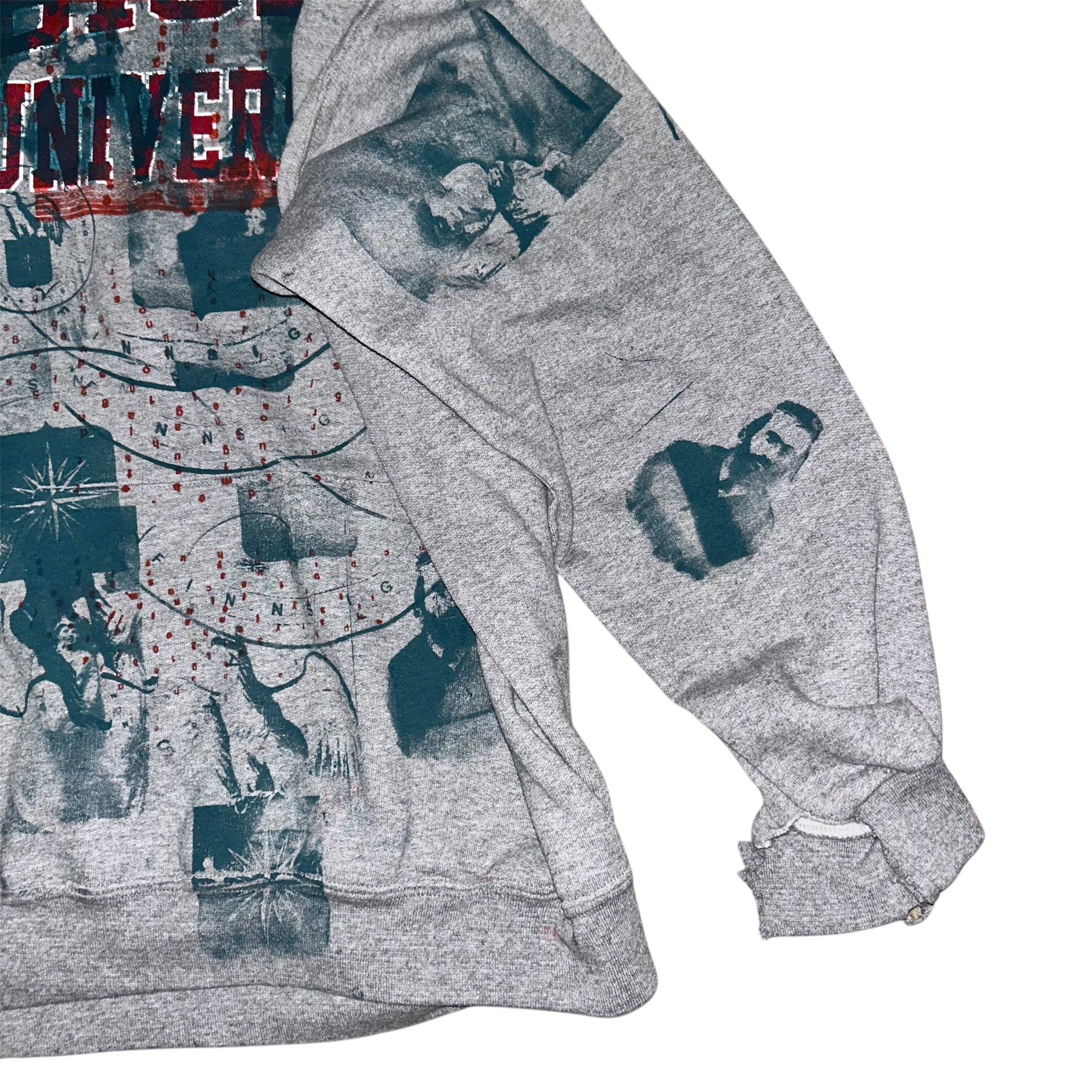 large - 1of1schizo print cut and aged lynda hoodie #37/60