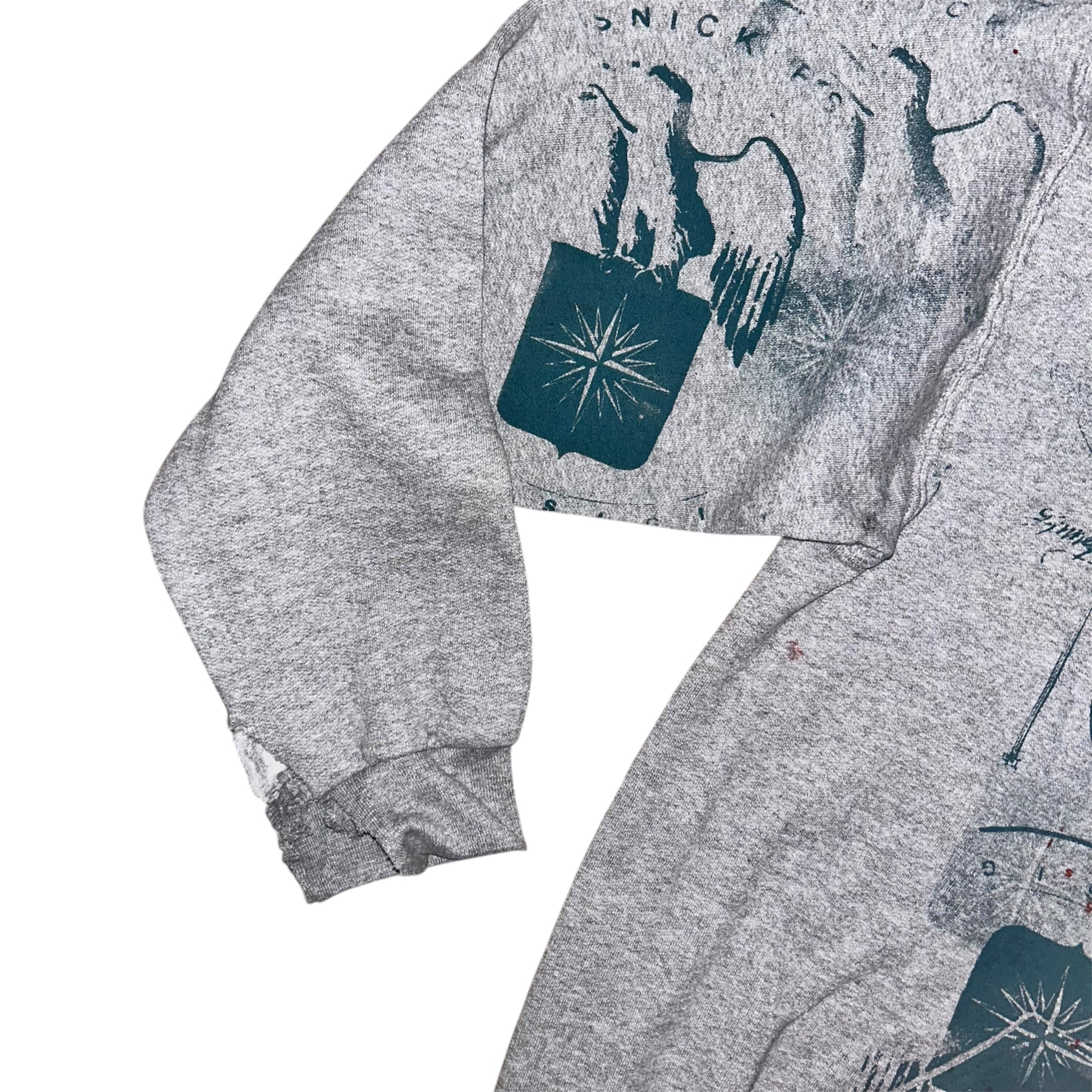large - 1of1schizo print cut and aged lynda hoodie #37/60