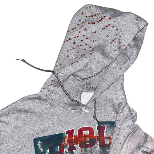 large - 1of1schizo print cut and aged lynda hoodie #37/60