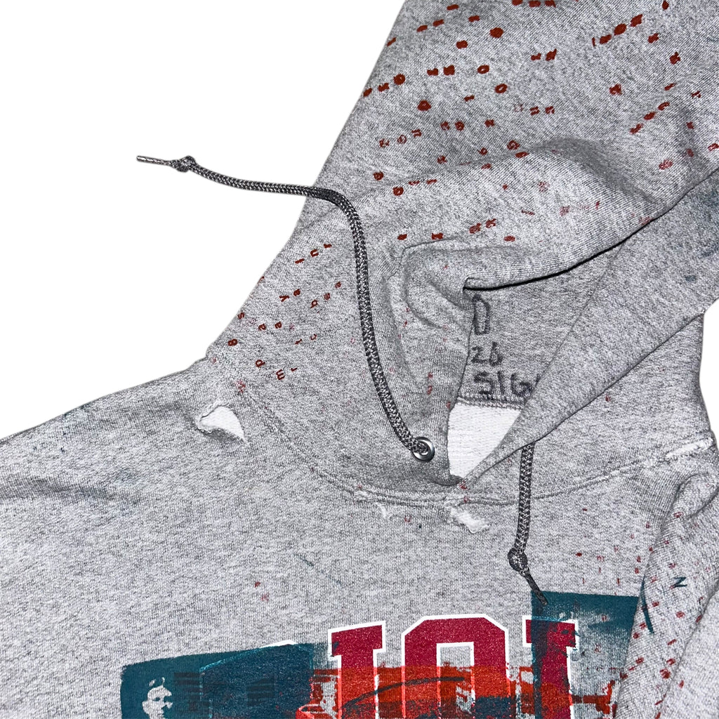 large - 1of1schizo print cut and aged lynda hoodie #37/60