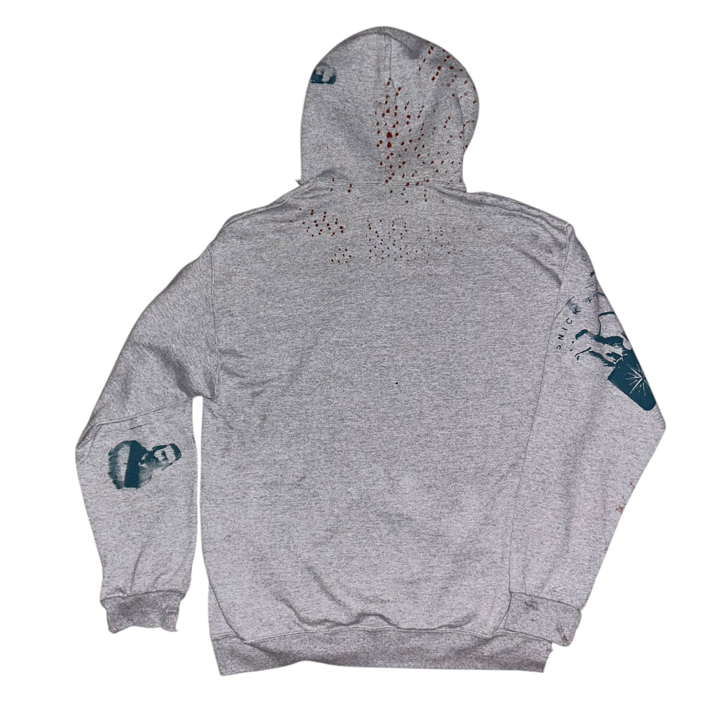 large - 1of1schizo print cut and aged lynda hoodie #37/60