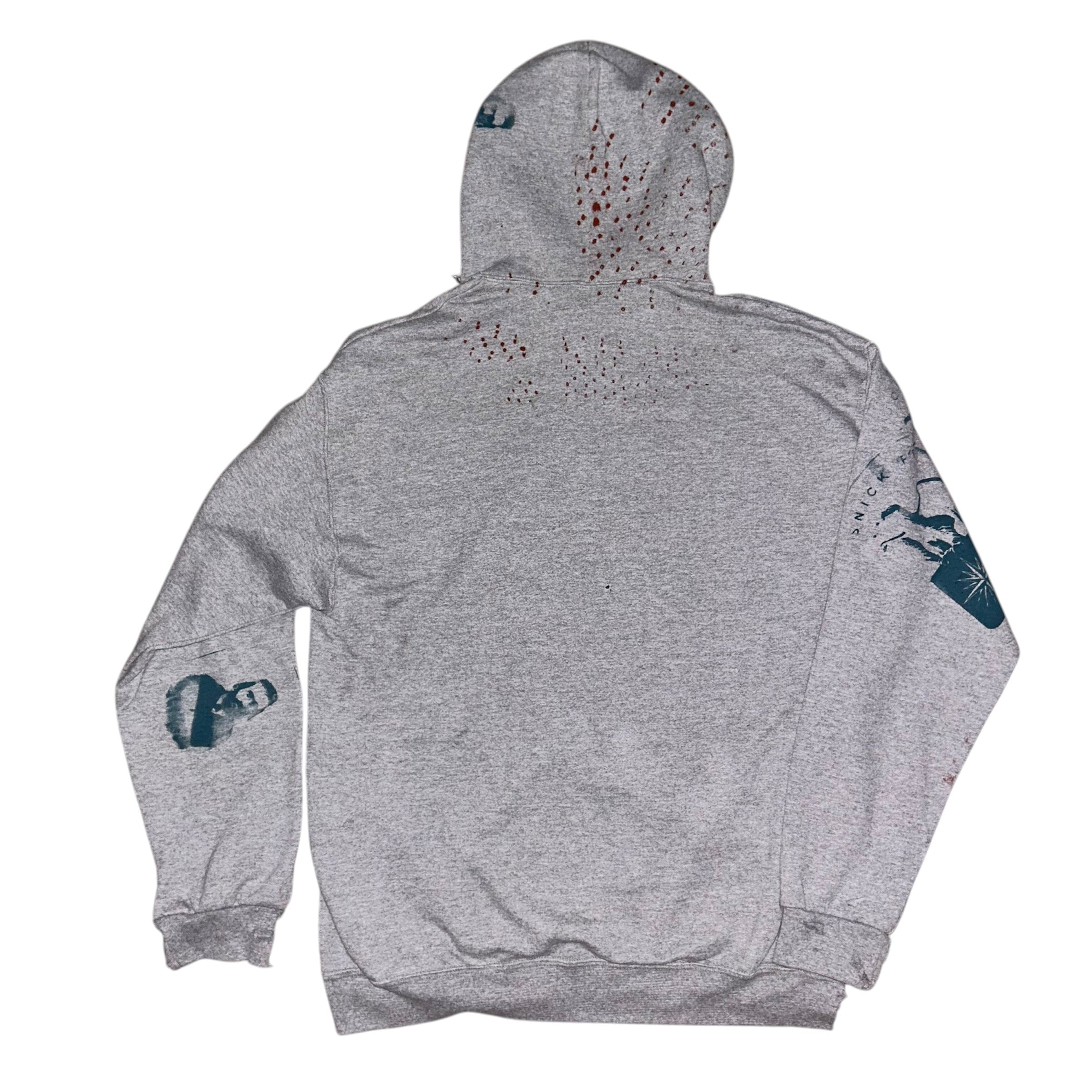 large - 1of1schizo print cut and aged lynda hoodie #37/60