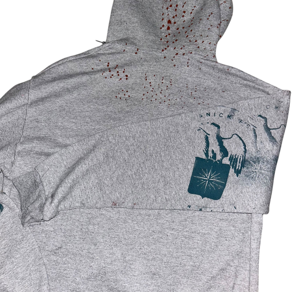 large - 1of1schizo print cut and aged lynda hoodie #37/60