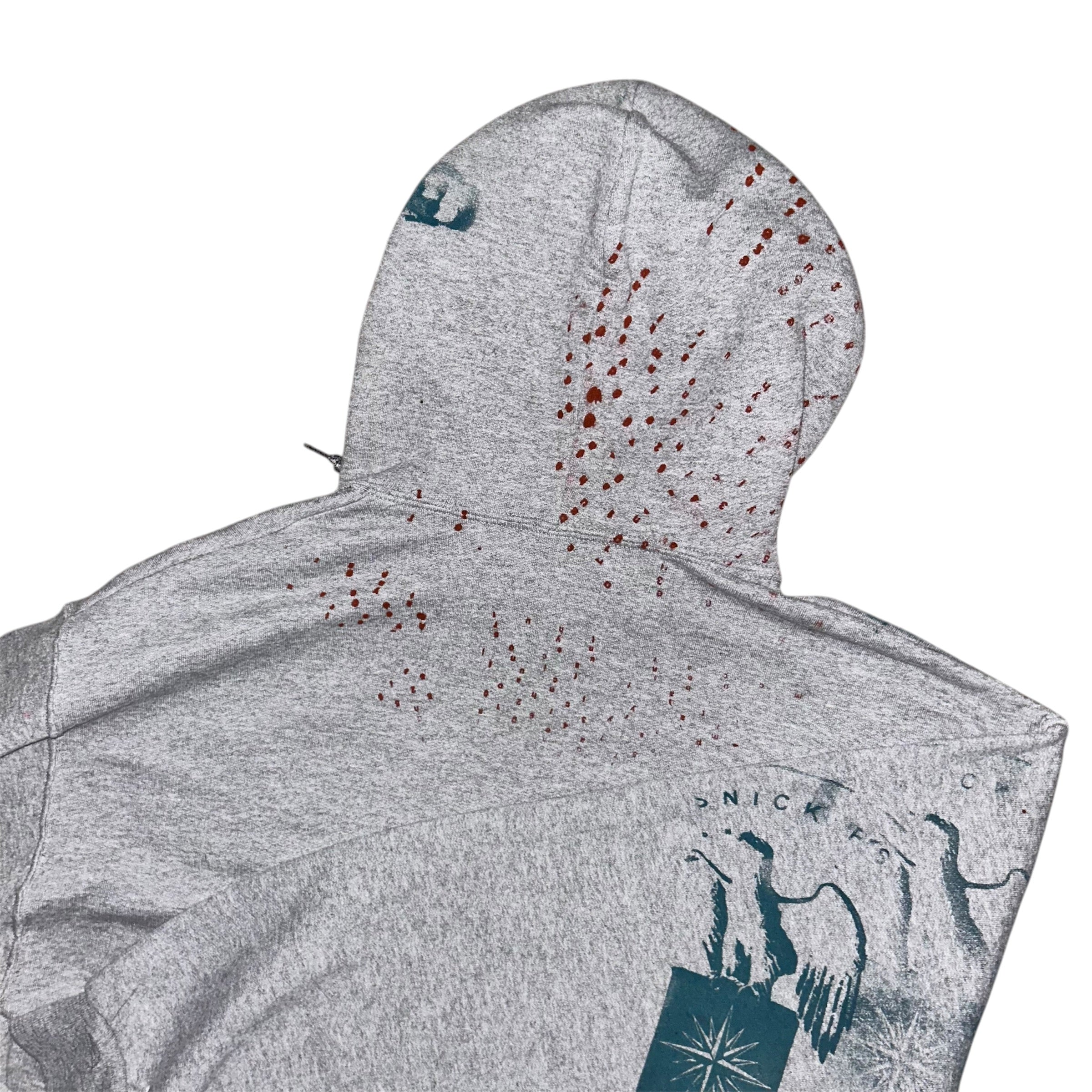 large - 1of1schizo print cut and aged lynda hoodie #37/60