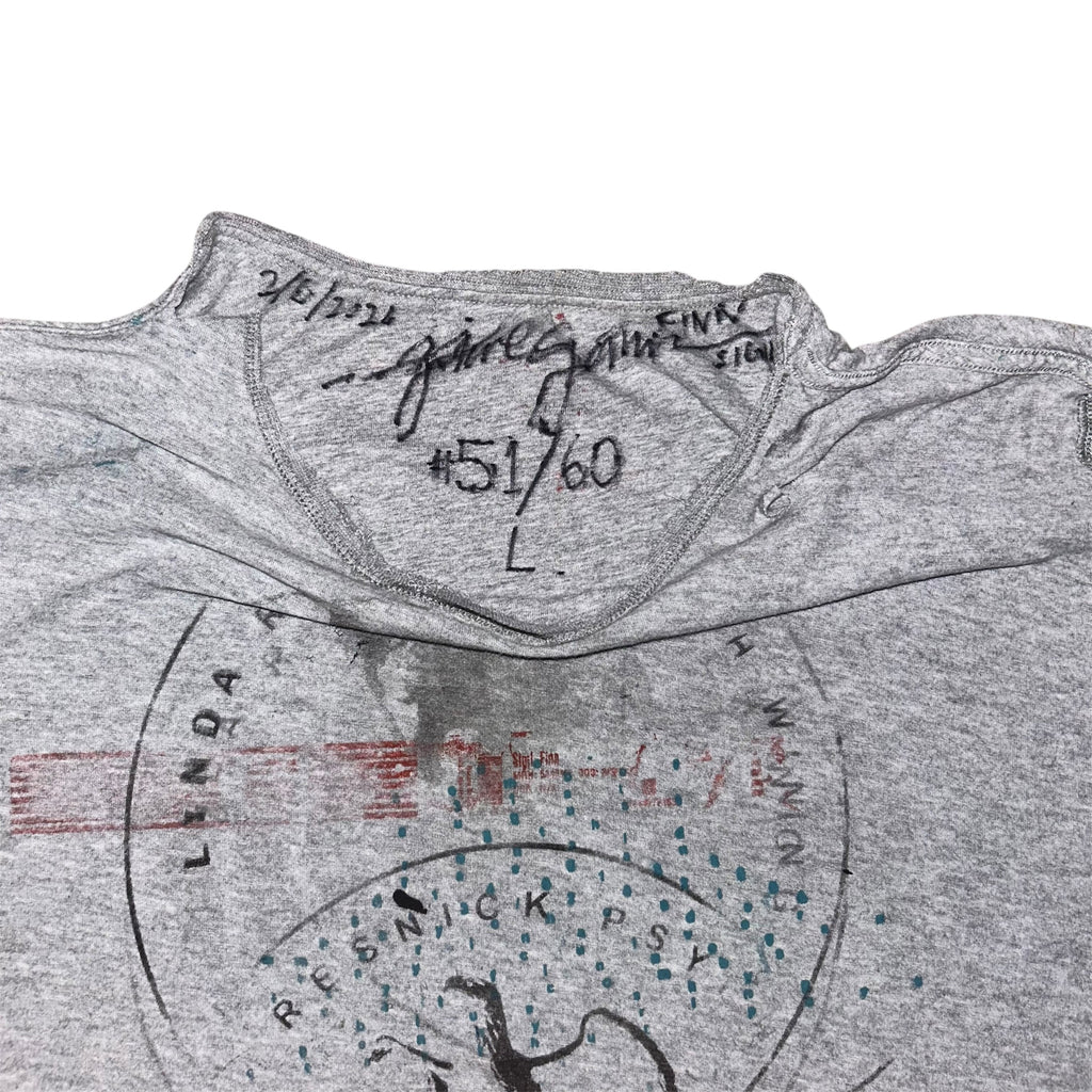 large - schiz front and back print, cut neckline and bottom 1of1 tee #51/60