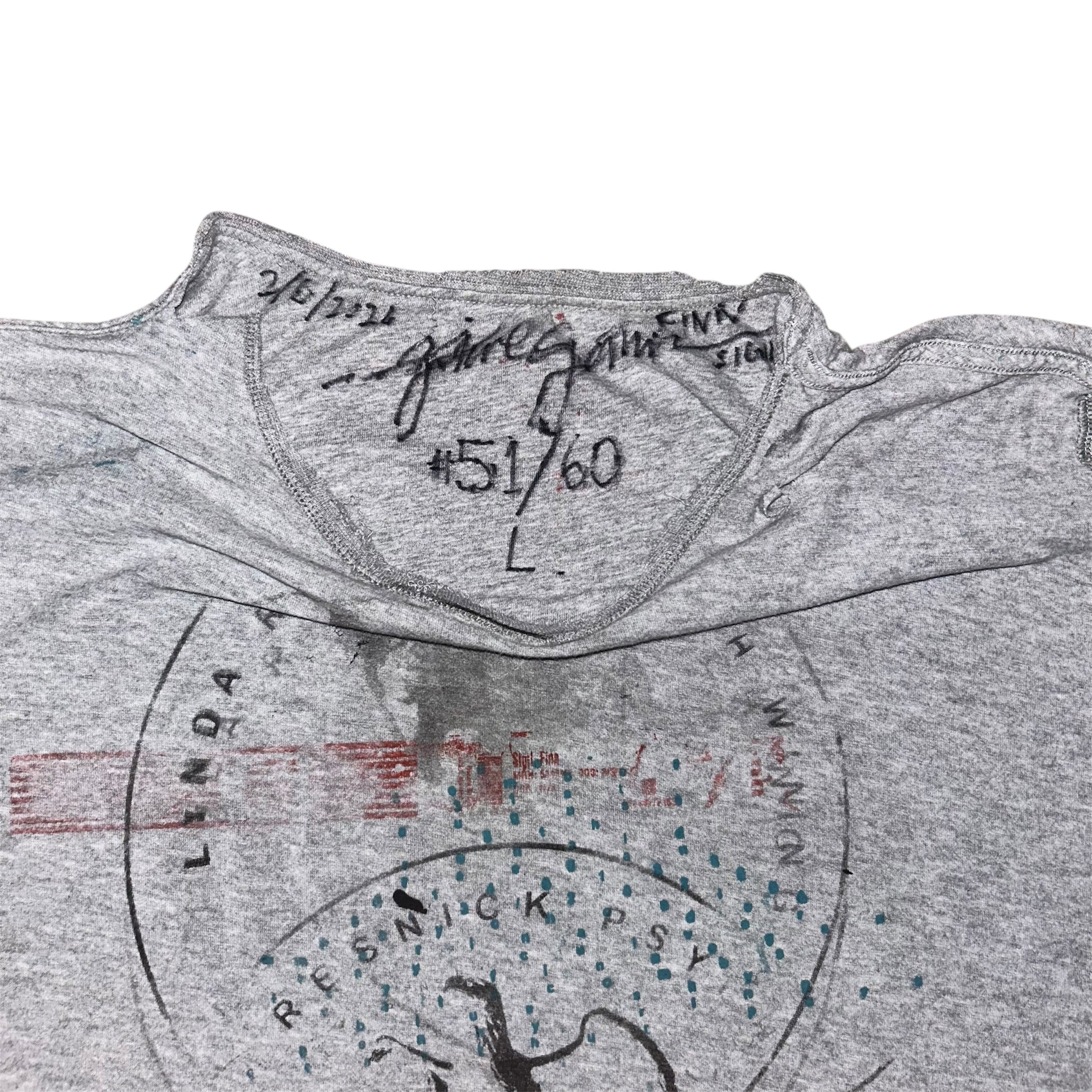 large - schiz front and back print, cut neckline and bottom 1of1 tee #51/60