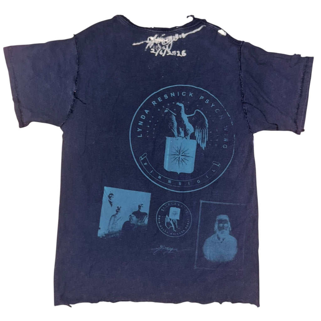 small - cut aged & distressed heavy print, hand drawn eagle, frnt & back print 1of1 tee #48/60