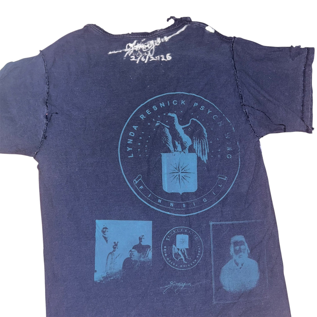 small - cut aged & distressed heavy print, hand drawn eagle, frnt & back print 1of1 tee #48/60